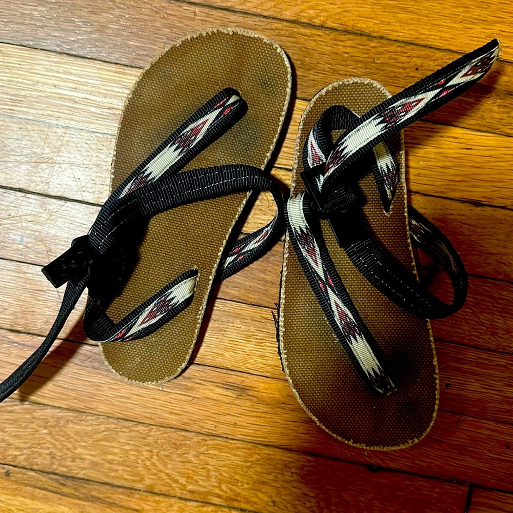 EARTH RUNNERS Alpha Sole Minimalist Sandals Size 13 Tribal Lace Brown Tan